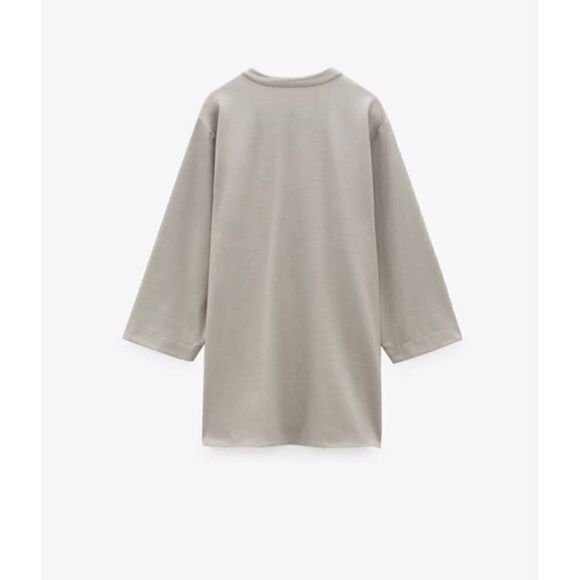 ZARA OVERSIZED SHIRT GREY NEW - Picture 6 of 8